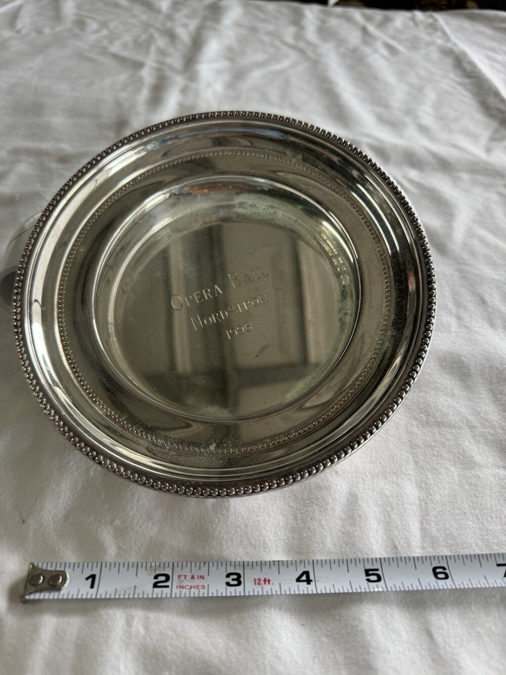 Towle Silversmith Silver Plate Bowl Beaded Edge Design Vintage